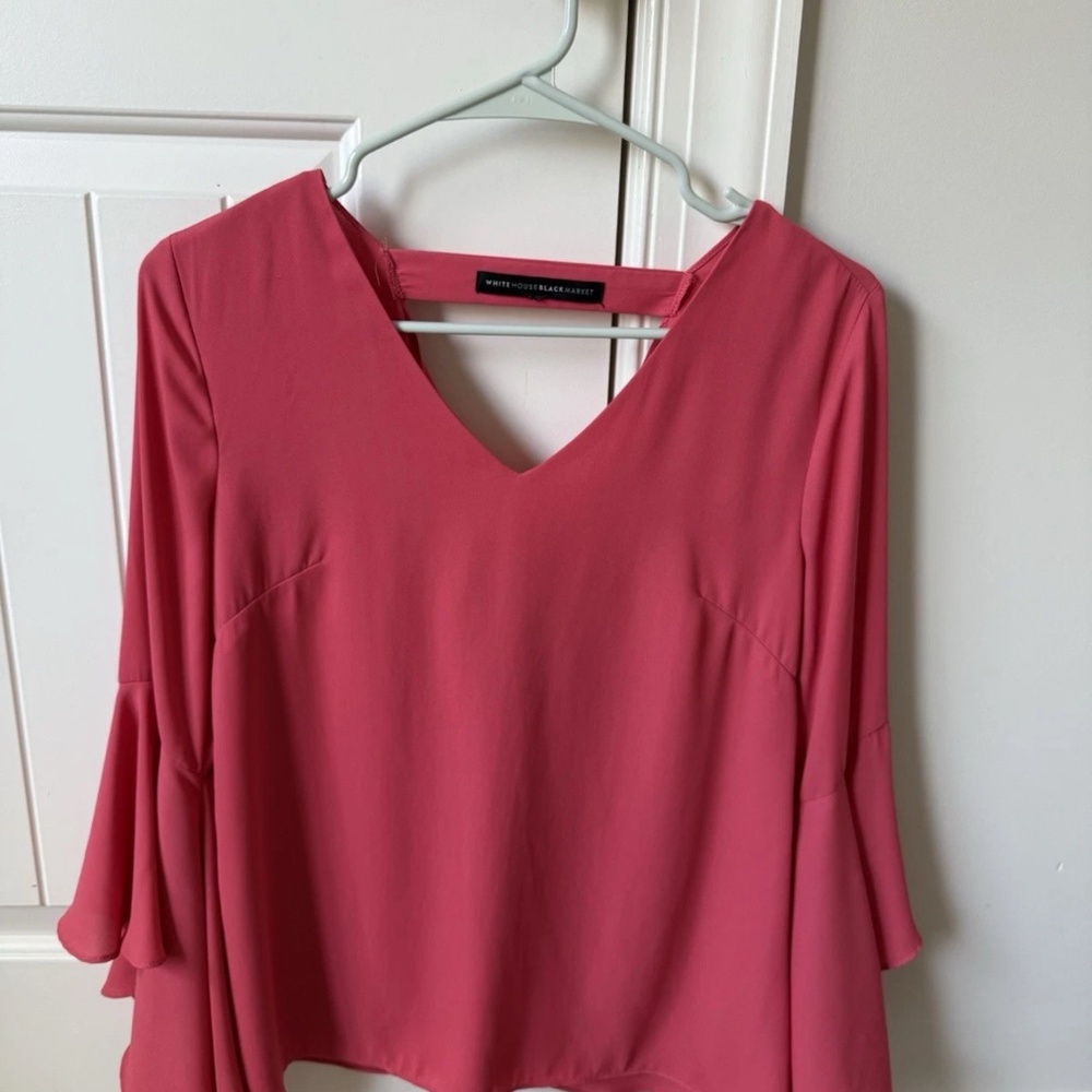 Women’s White House Black Market Pink Blouse Size M/L Career wear Dressy